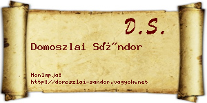 Domoszlai Sándor névjegykártya