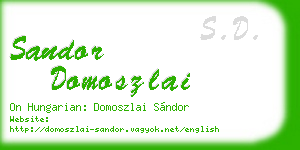 sandor domoszlai business card